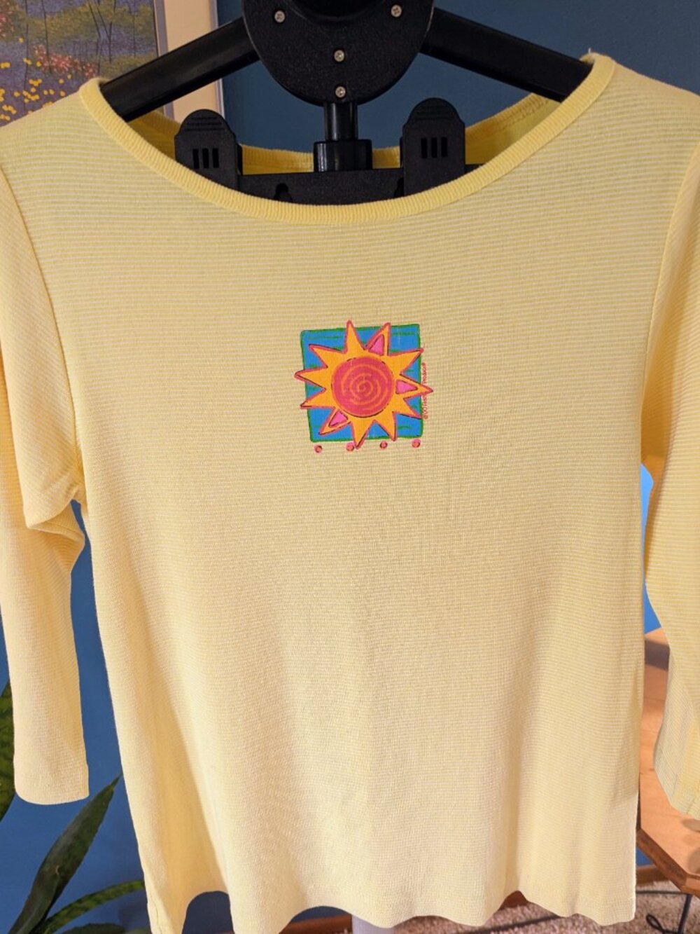 Fresh Produce Yellow Shirt with Sun Design - 100% Cotton